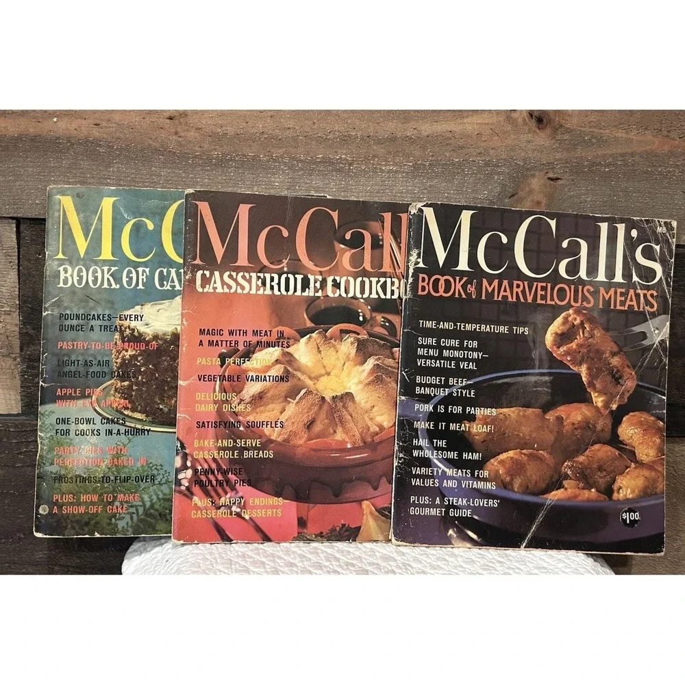 Vintage Lot of 3 McCall's Book of Meats Casserole Cake